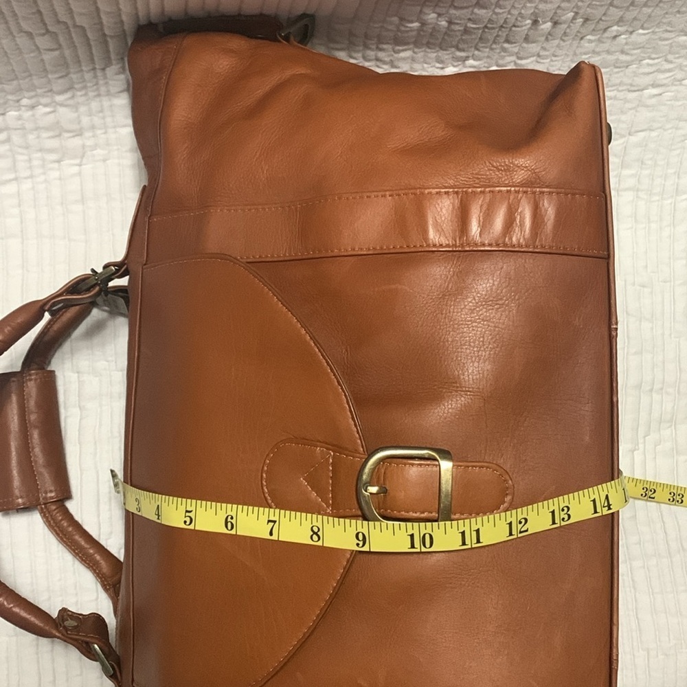 Claire Chase Laramie Leather Saddle Duffel Minimalist Quite Contemporary Travel - Picture 10 of 16